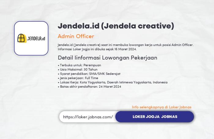 Review loker posisi admin